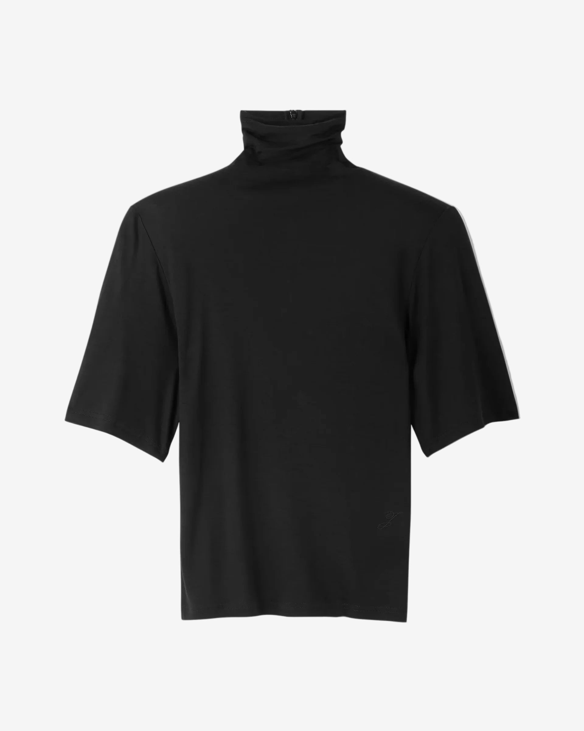Black turtleneck shirt on a white background