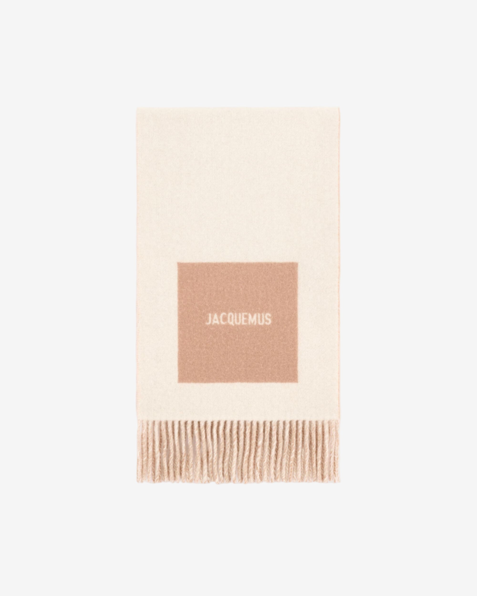 Jacquemus scarf with a logo on a white background
