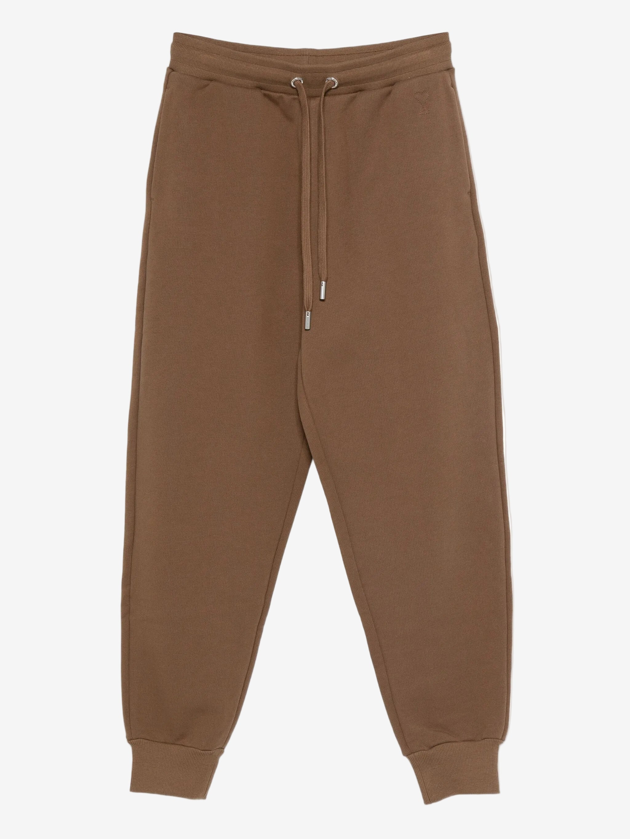 Brown sweatpants with a drawstring on a white background ami paris