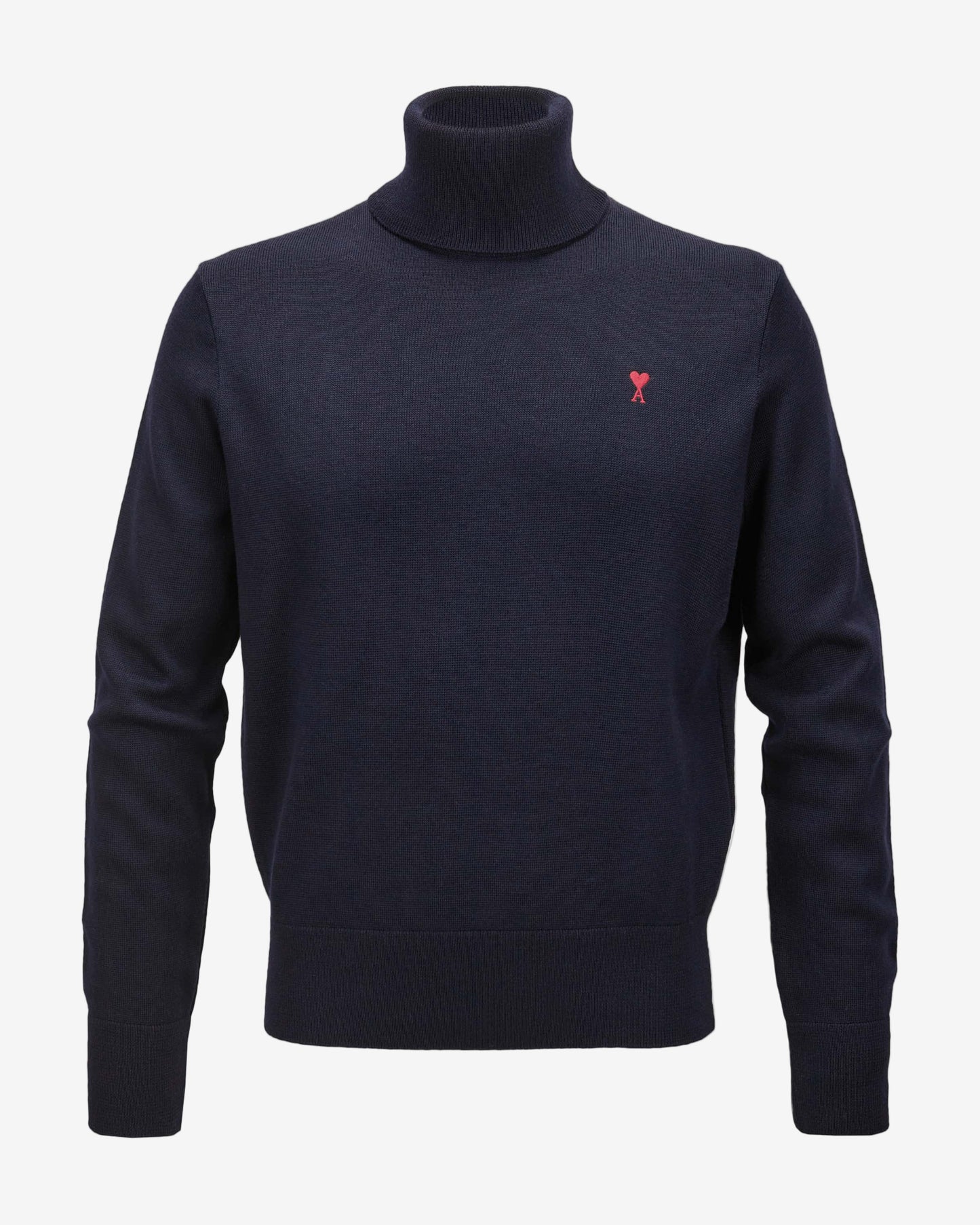 Navy blue sweater on a white background