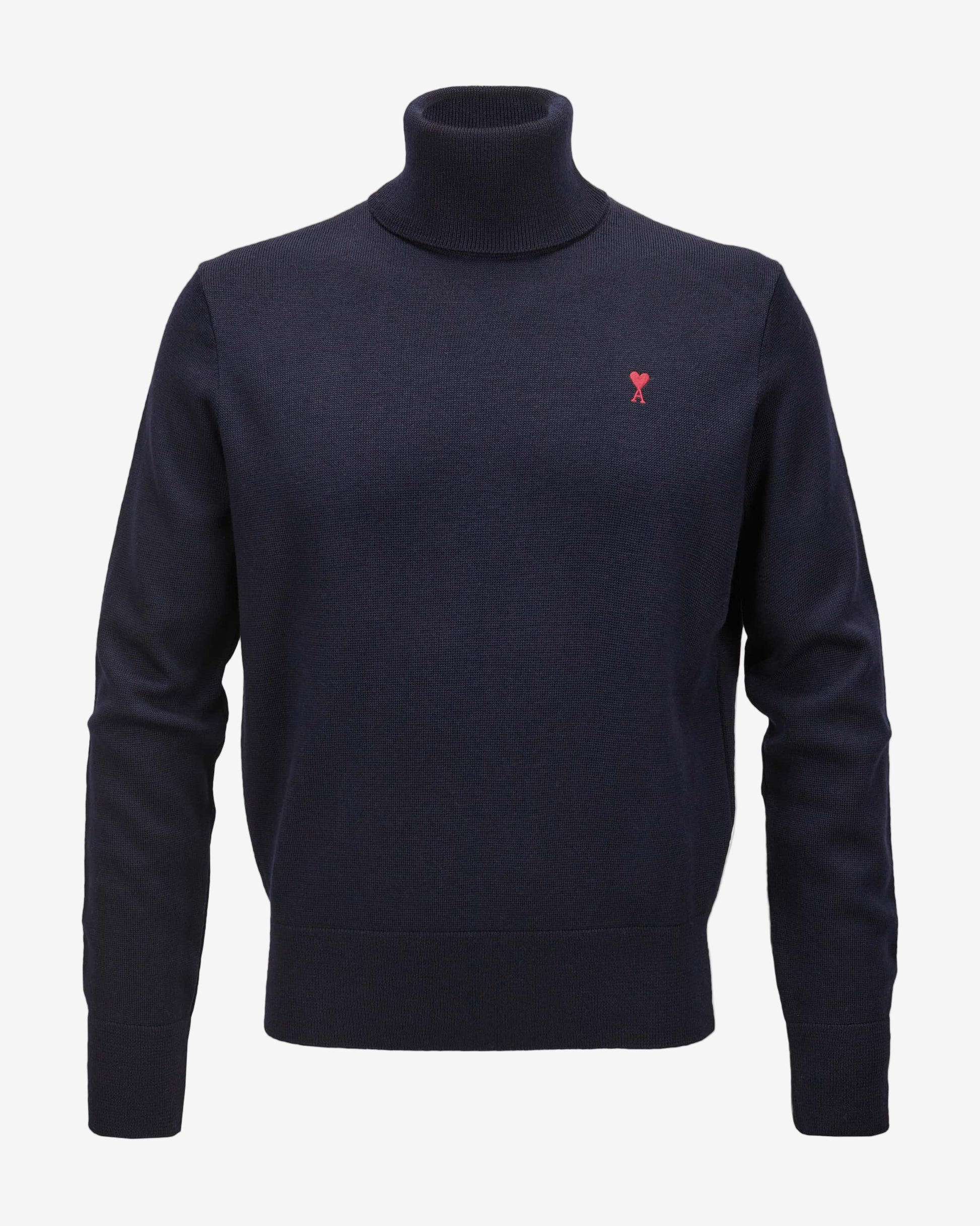 Navy blue sweater on a white background