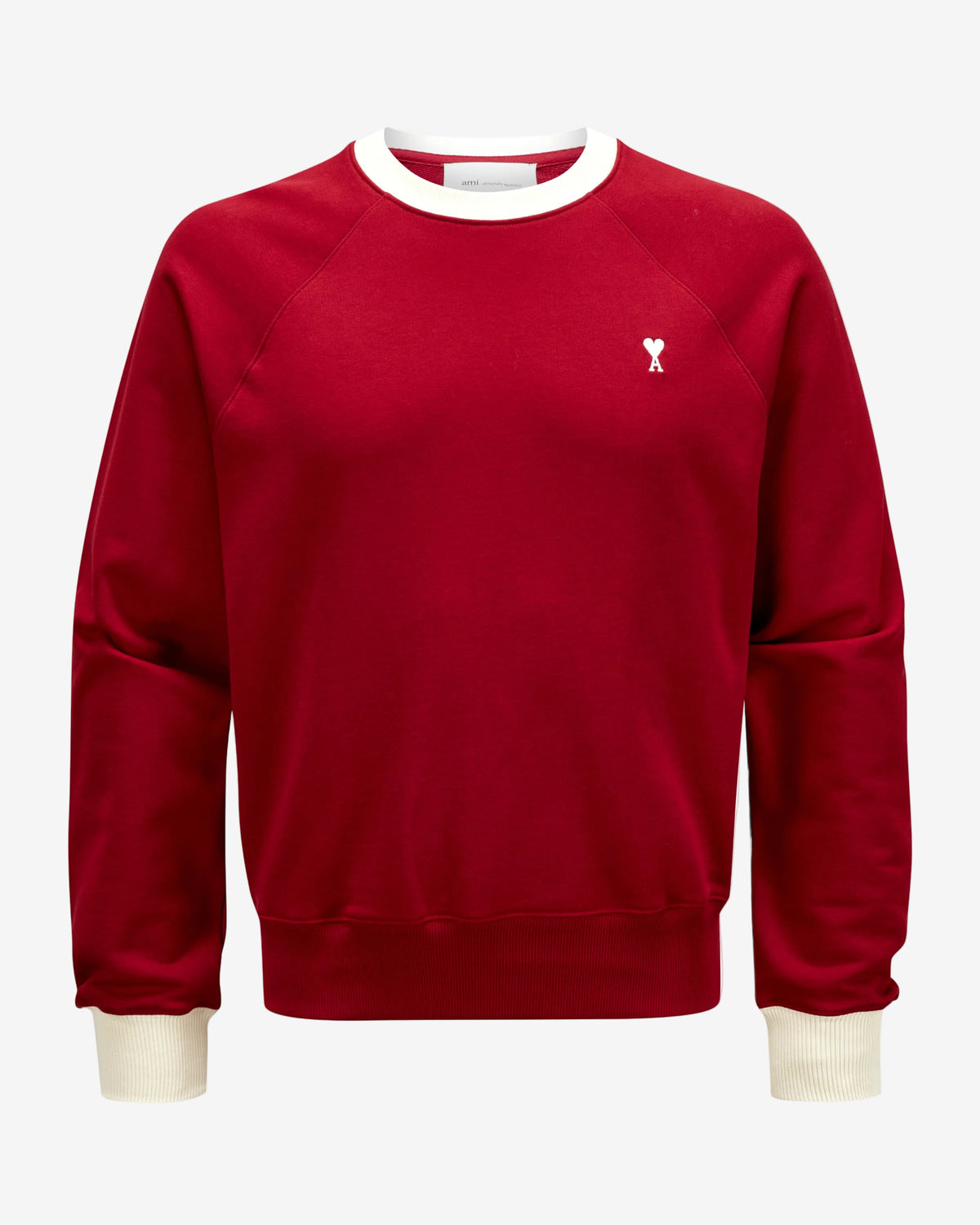 Bicolor Sweatshirt With Off White Ami De Coeur Embroidery