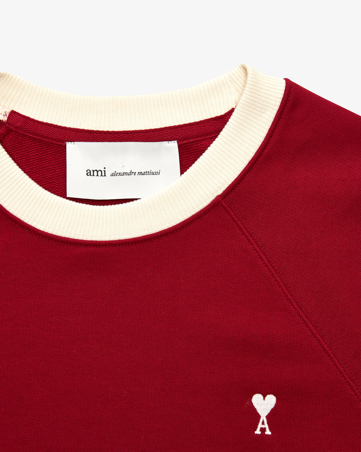 Bicolor Sweatshirt With Off White Ami De Coeur Embroidery