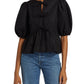Cotton Poplin Peplum Blouse