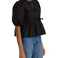 Cotton Poplin Peplum Blouse