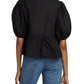 Cotton Poplin Peplum Blouse