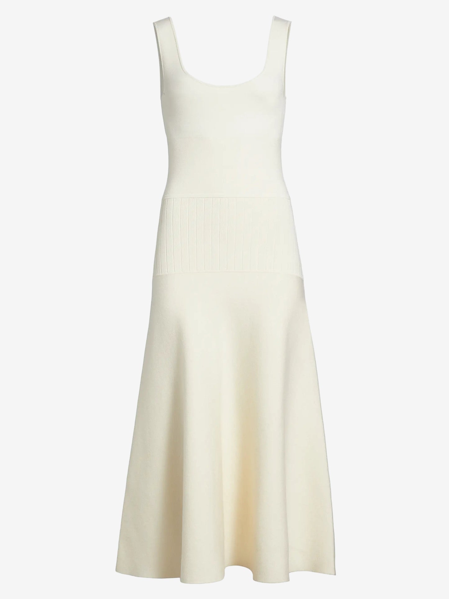 White sleeveless dress on a white background