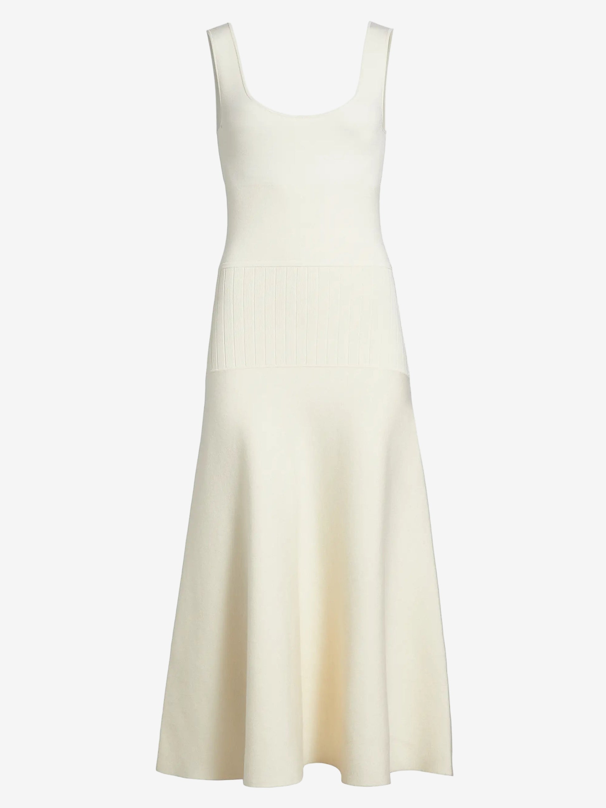 White sleeveless dress on a white background