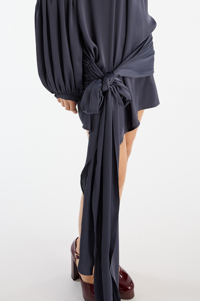 Satin Strap Tie Dress
