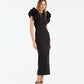 Crepe Puffy Midi Dress