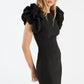 Crepe Puffy Midi Dress