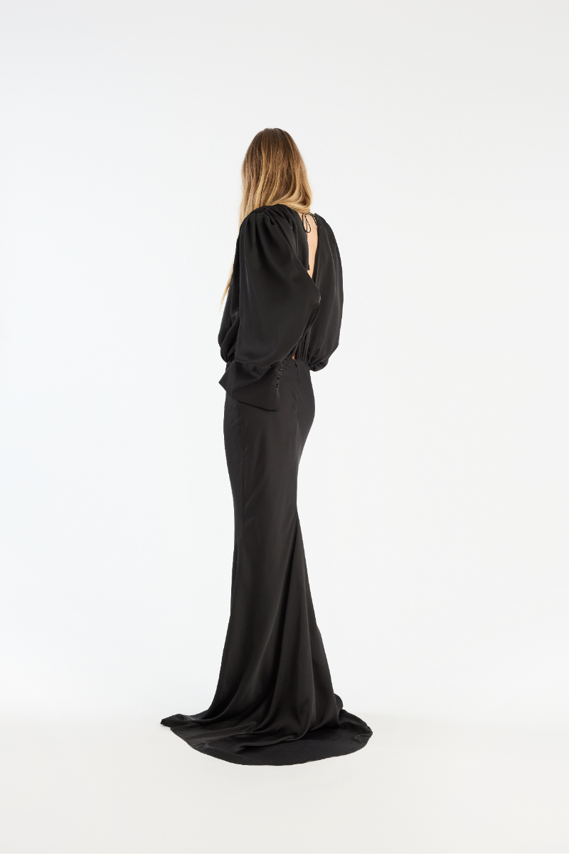 Crepe De Chine Maxi Dress