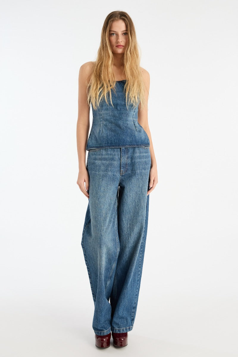 Wide Leg 5 Pocket Jeans