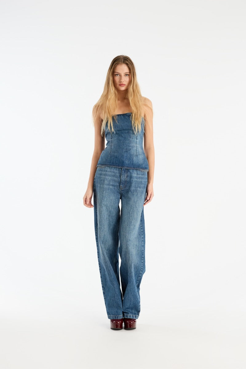 Wide Leg 5 Pocket Jeans