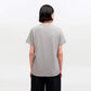 Gray t-shirt with Ganni logo on a white background