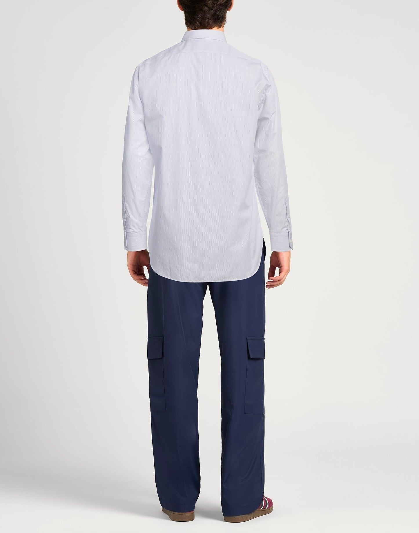 Shirt With Mouliné Stripe Effect Milano Collar