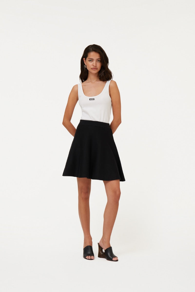 Firm Knit Mini Skirt Black