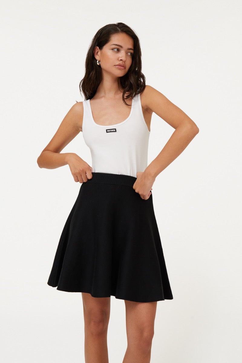 Firm Knit Mini Skirt Black