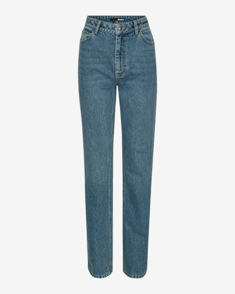 Blue jeans on a white background