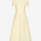 Jacquard Flared Dress Yellow