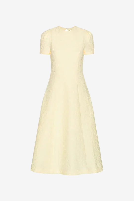 Jacquard Flared Dress Yellow