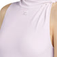 Light purple sleeveless top with a brand logo on a white background