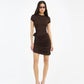 Rotate draped mini dress with rose