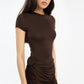 Rotate draped mini dress with rose