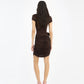 Rotate draped mini dress with rose