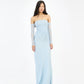 Ruched Maxi Dress Light Blue