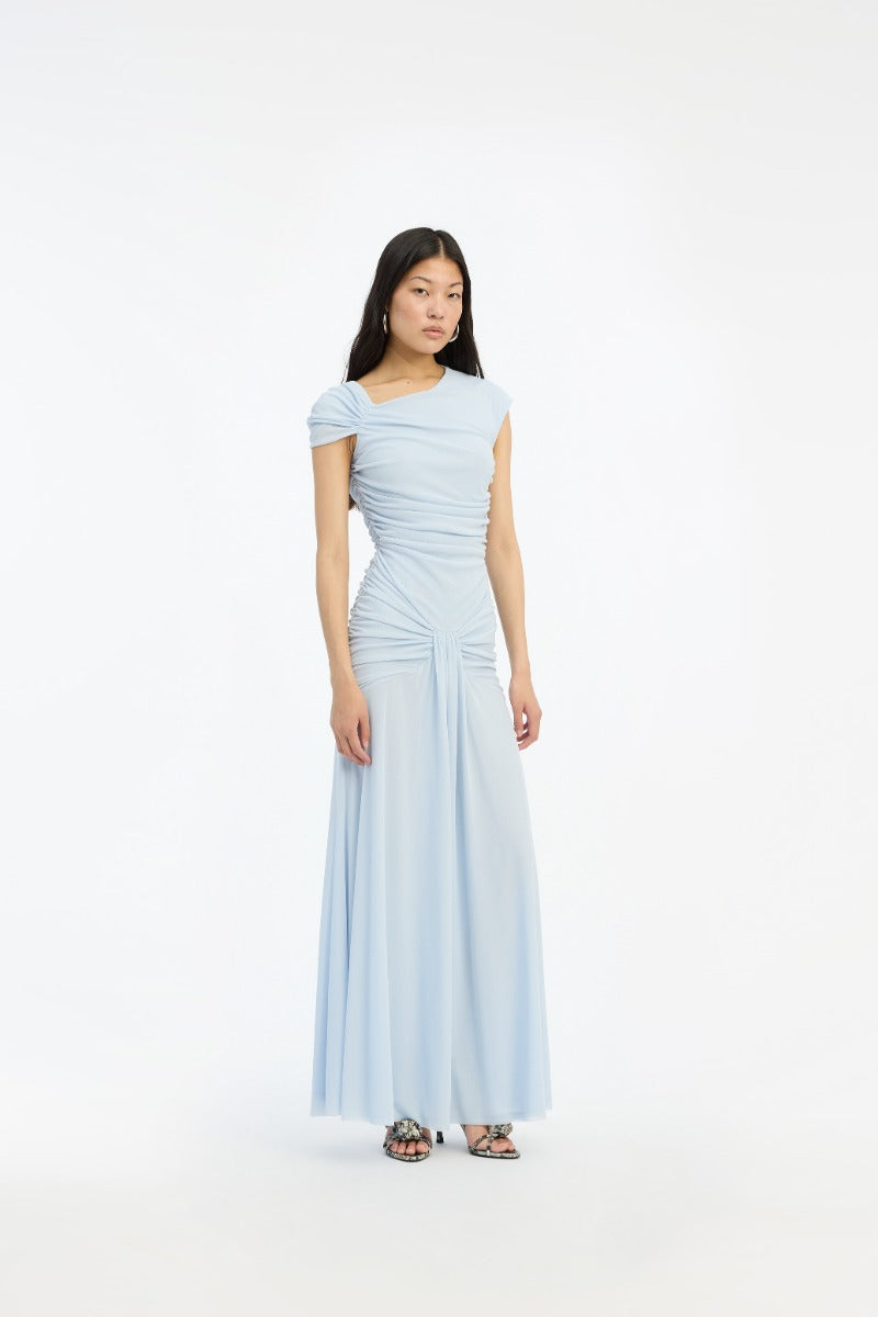Maxi Asymmetric Dress Light Blue