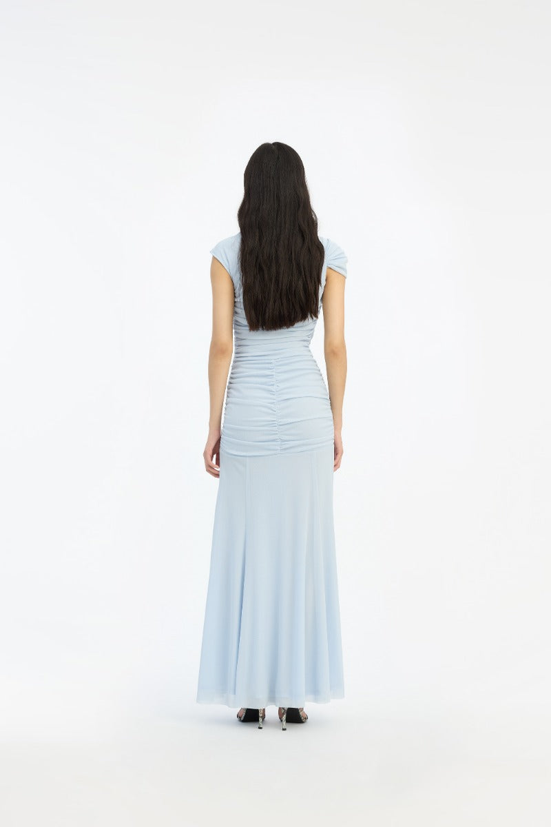 Maxi Asymmetric Dress Light Blue