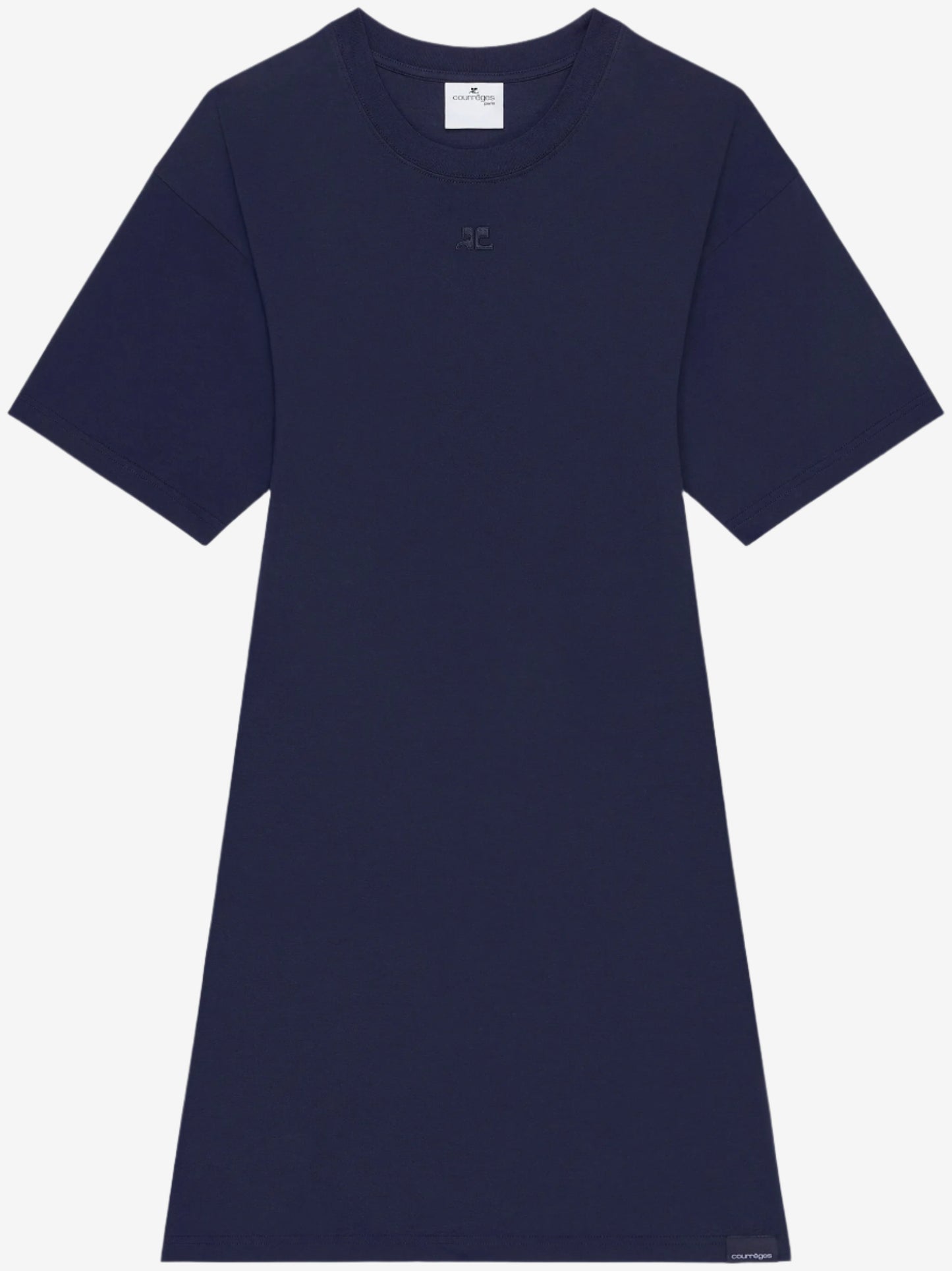 Navy blue t-shirt on a white background