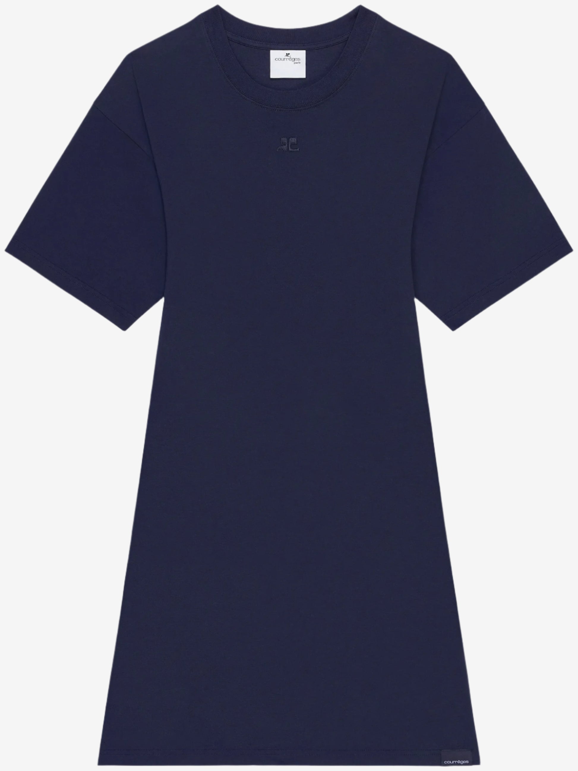 Navy blue t-shirt on a white background