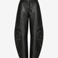Leather Cargo Pants Black