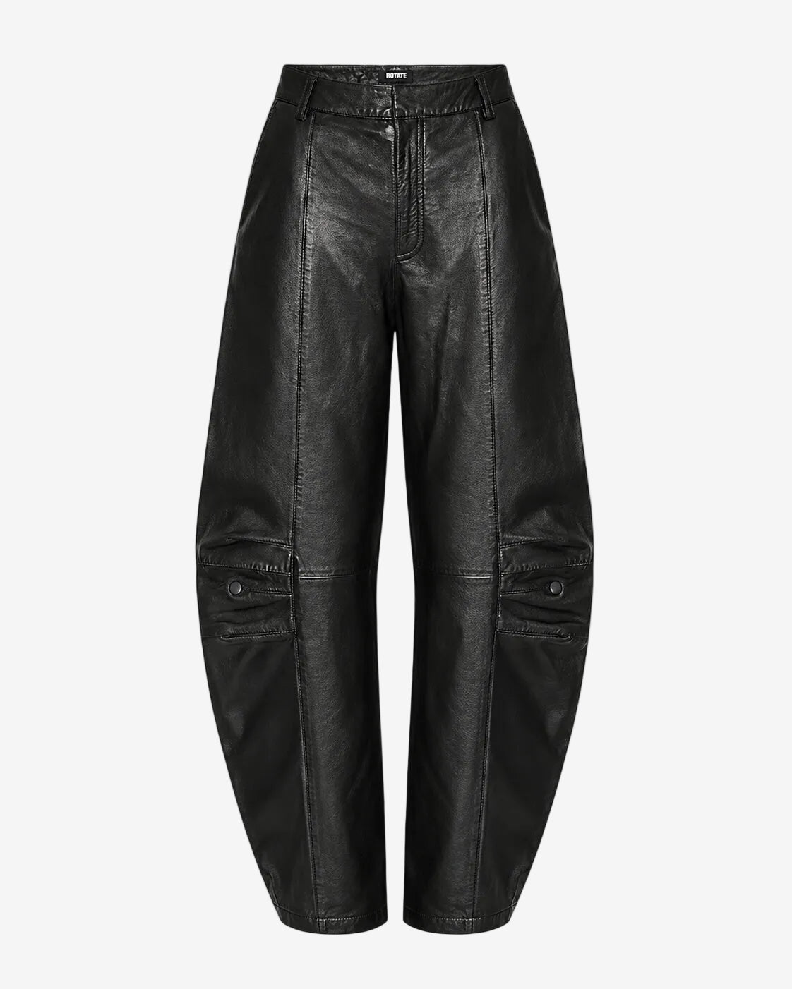 Leather Cargo Pants Black