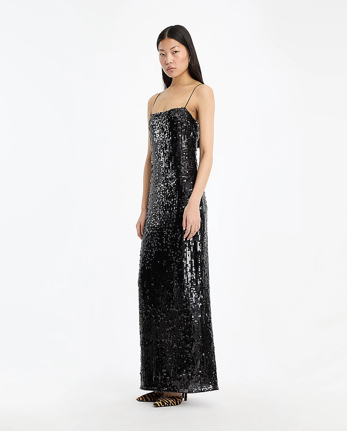 Sequins maxi slip dress