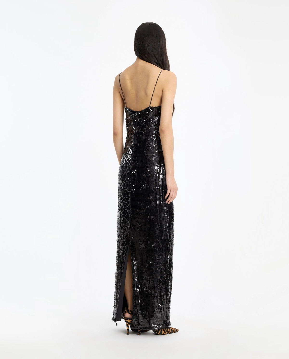 Sequins maxi slip dress