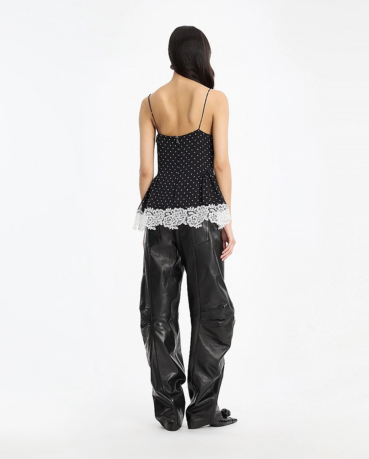 Leather Cargo Pants Black