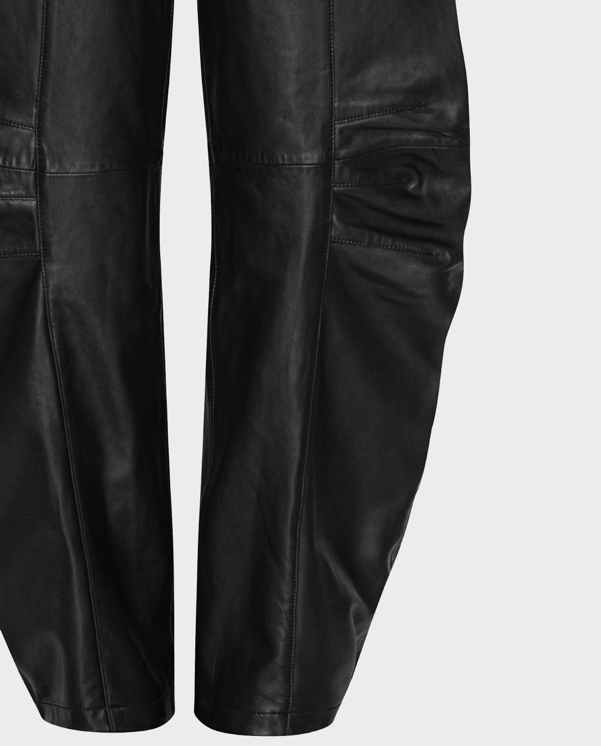 Leather Cargo Pants Black
