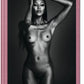 Book cover with a black and white photo of a nude person and pink binding