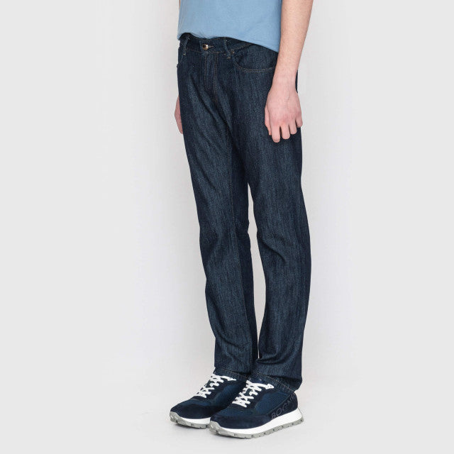 Pants  In Washed Denim Cotton And Silk