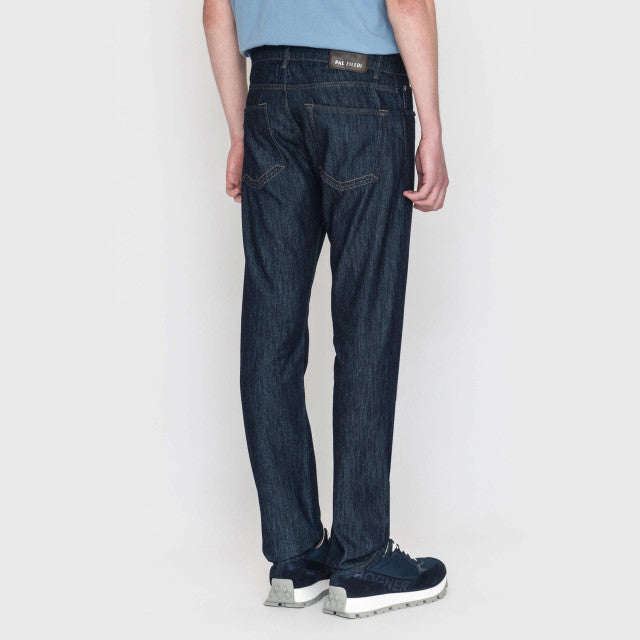 Pants  In Washed Denim Cotton And Silk