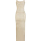 Rabanne Button-embellished ruched maxi dress