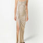 Rabanne Button-embellished ruched maxi dress