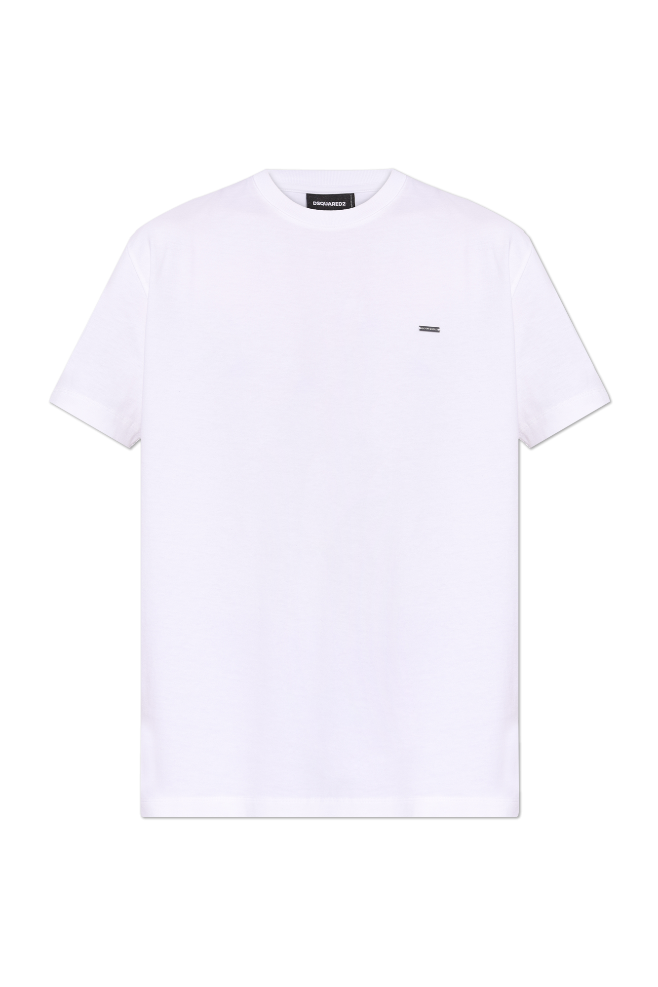 White t-shirt with a small logo on a white background DSQUARED2