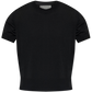 Black Wool Short Sleeves V Neck Sweater