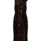Velvet Sequins Straight Midi Dress