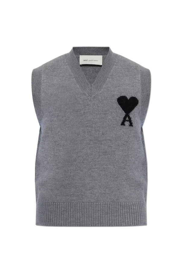 Sleeveless Sweater With Contrasted Ami De Coeur