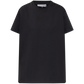 A black short-sleeve crewneck t-shirt by Maruti, shown flat against a plain white background.